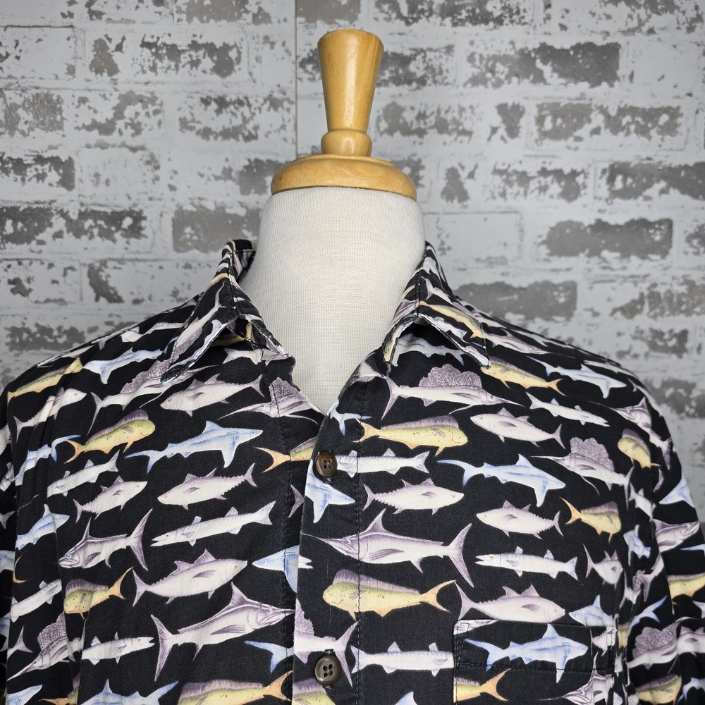 Straight Down Shirt Mens XL Cotton Made In USA Fish‎ Shark Tuna Mahi Swordfish